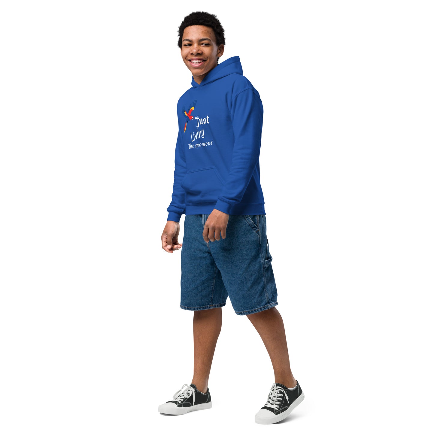 Inspirational Youth heavy blend hoodie, "Just Living The Moment", Fashion With Meaning - Unique Gift Idea