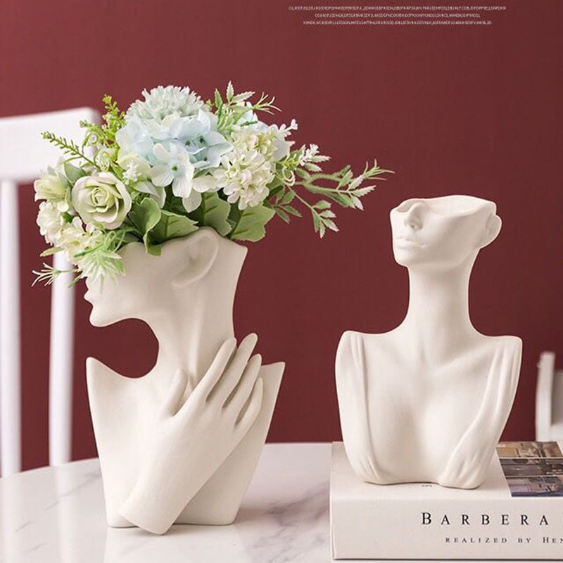 Woman Art Sculpture Ceramic Vases