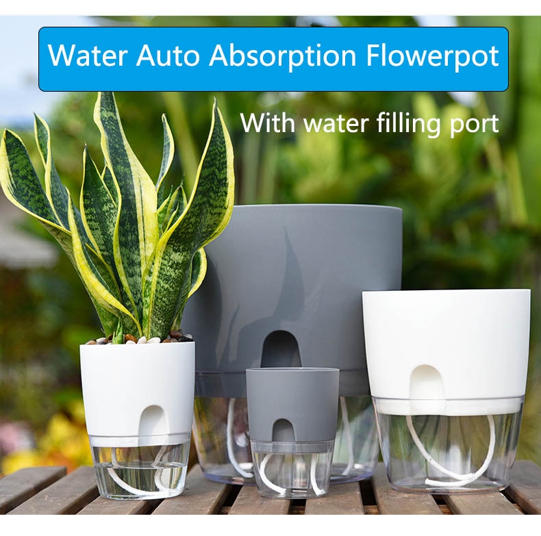 Effortless Gardening Made Simple: Discover Our Double Layer Self Watering Flowerpot!