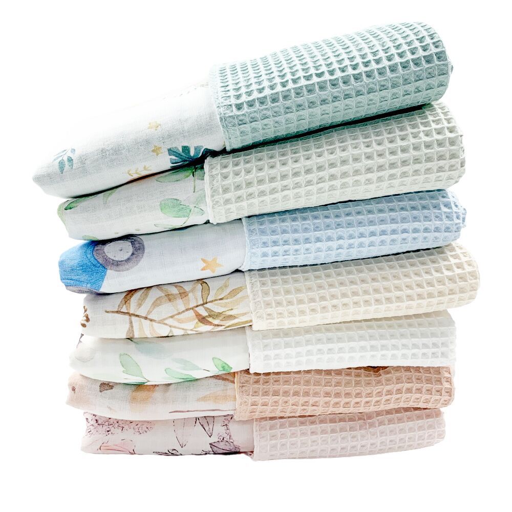 Cute Cotton Waffle Baby Swaddle Blanket, Baby Shower Gift