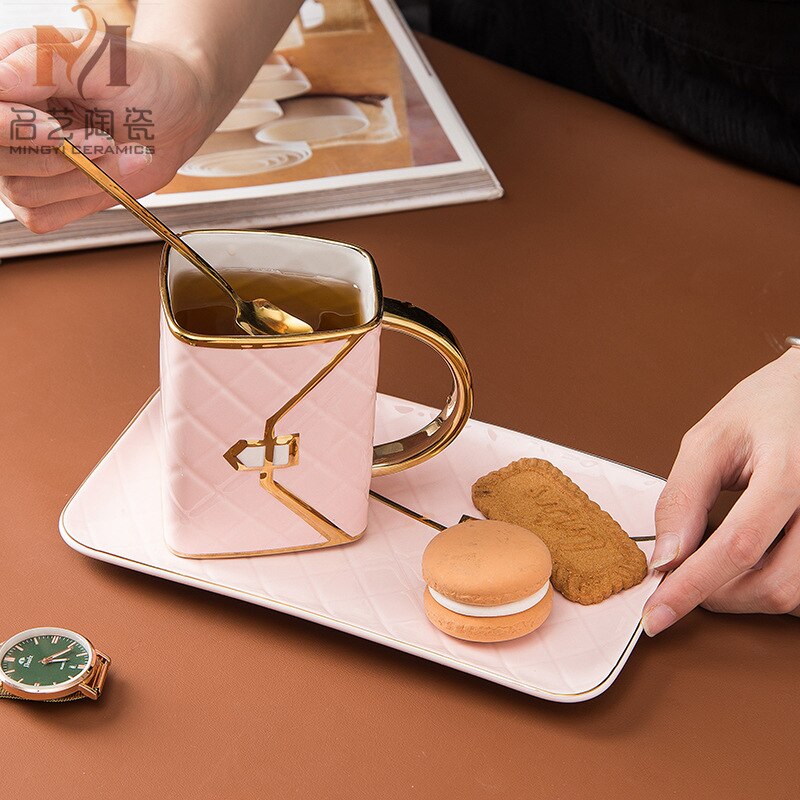 Wallet Ceramic Coffee Cup Saucer Spoon Set