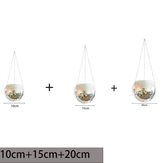 Disco Ball Flower Hanging Vase - Home Decor