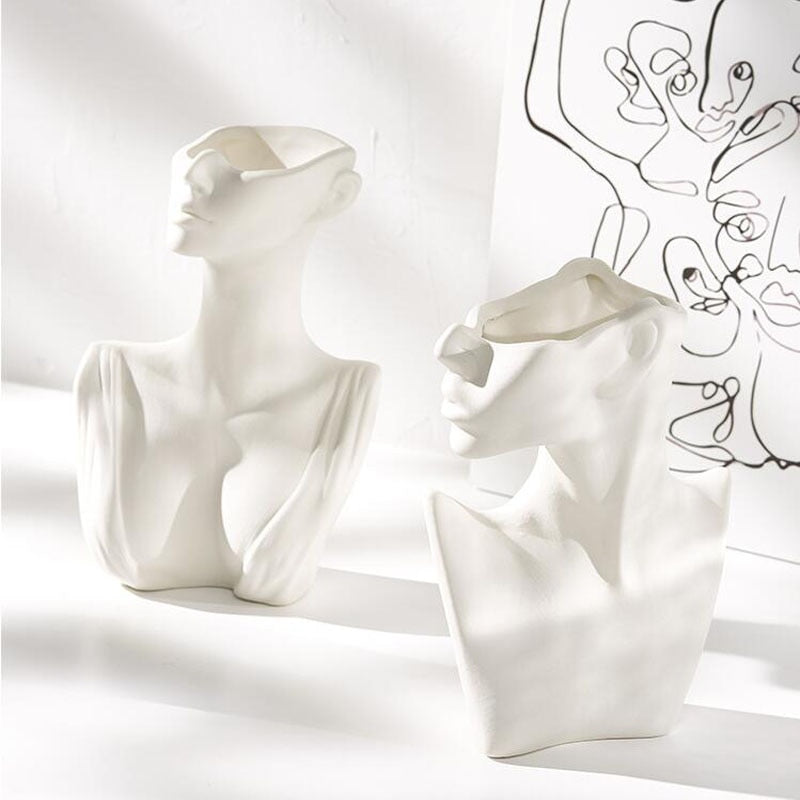 Woman Art Sculpture Ceramic Vases