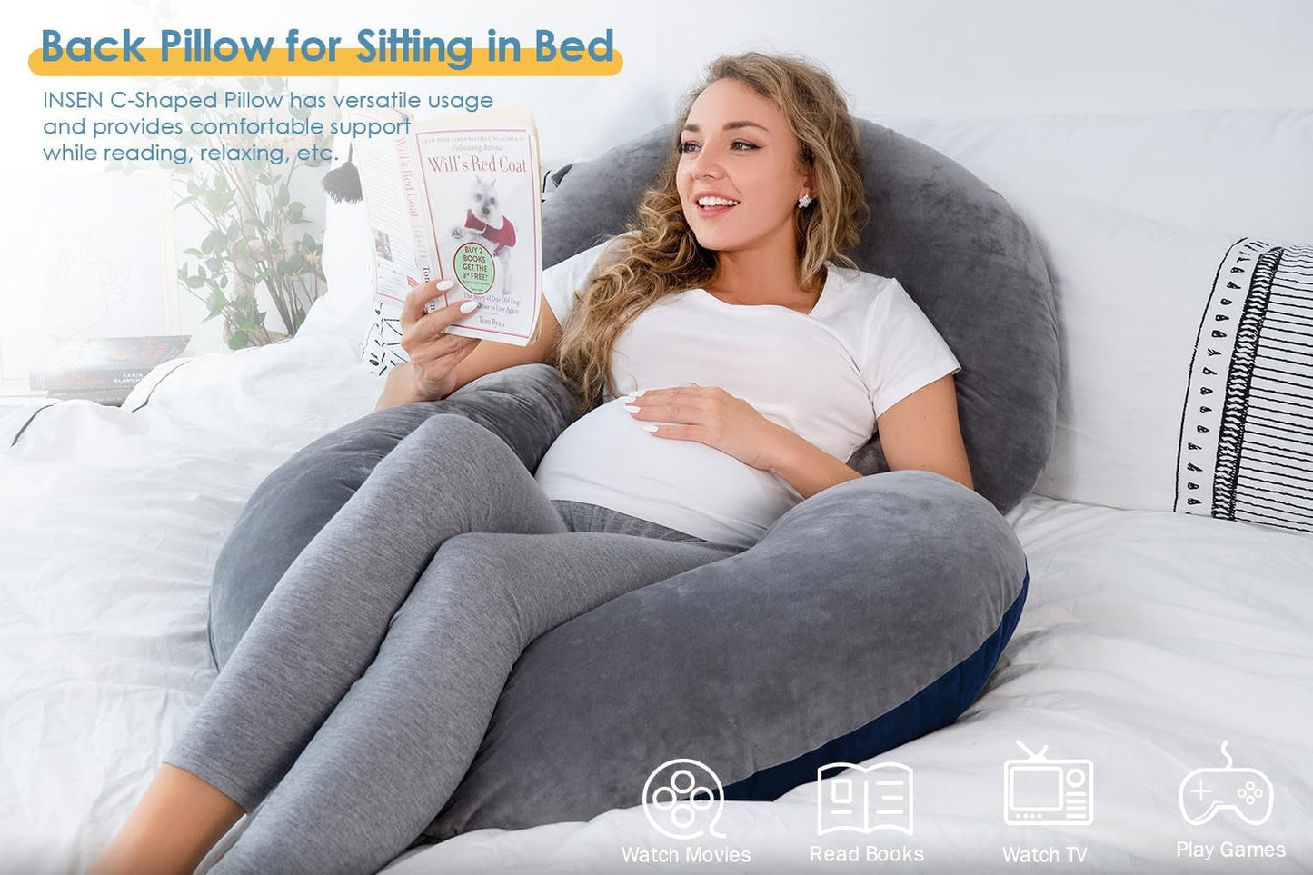 Comfortable Zen C-Shaped Body Pregnancy Maternity Pillow