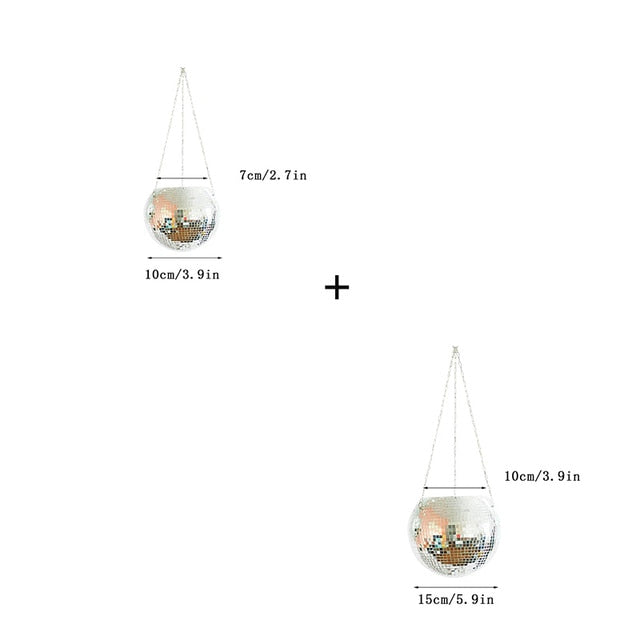 Disco Ball Flower Hanging Vase - Home Decor