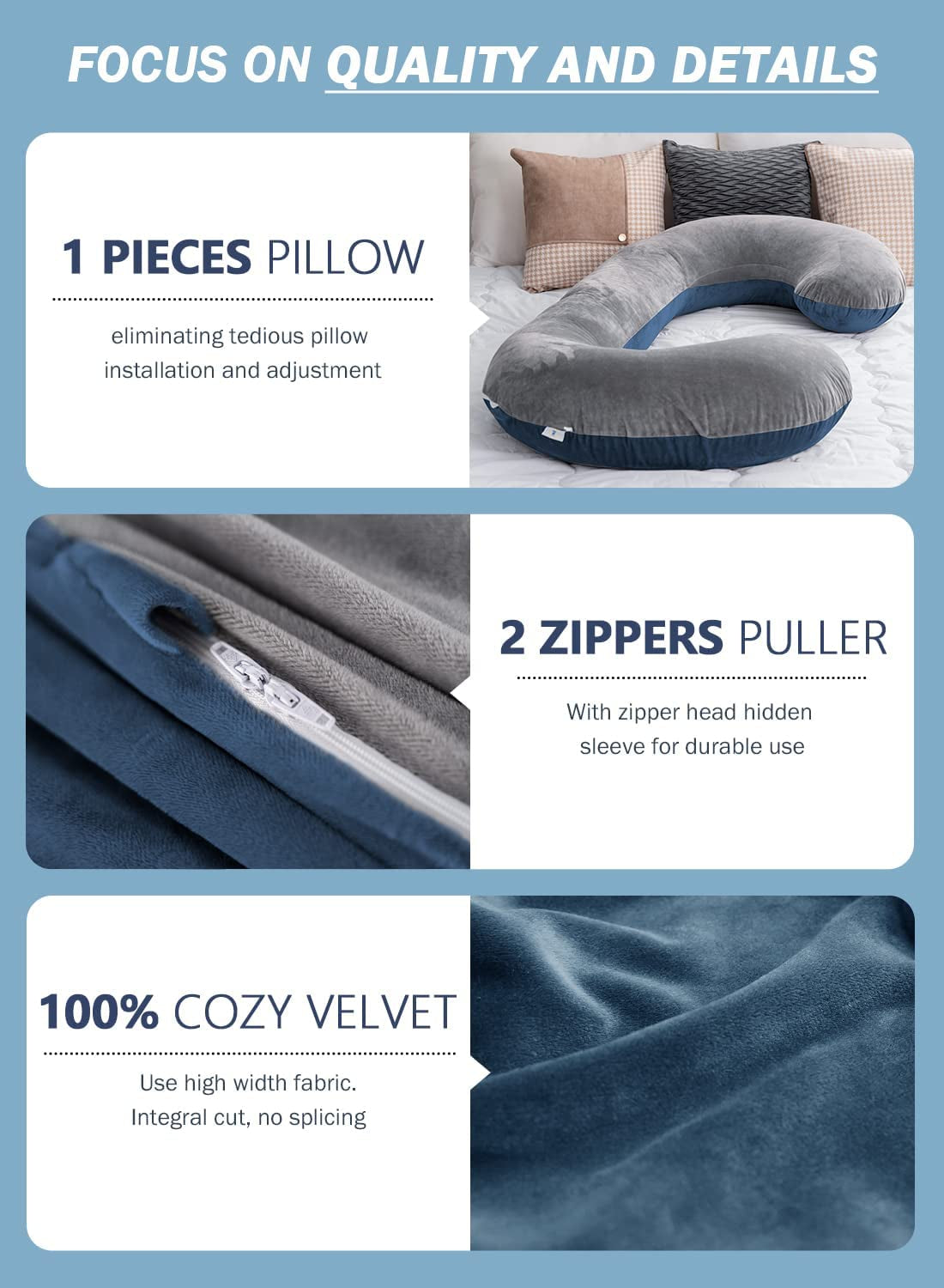 Comfortable Zen C-Shaped Body Pregnancy Maternity Pillow