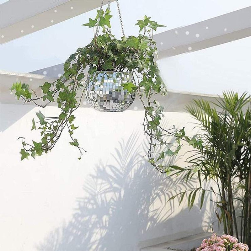 Disco Ball Flower Hanging Vase - Home Decor