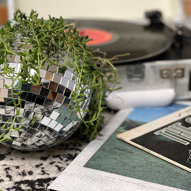 Disco Ball Flower Hanging Vase - Home Decor