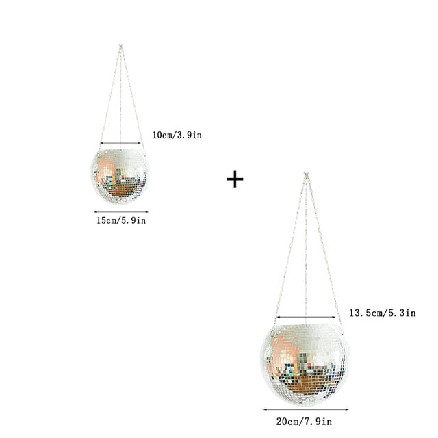 Disco Ball Flower Hanging Vase - Home Decor