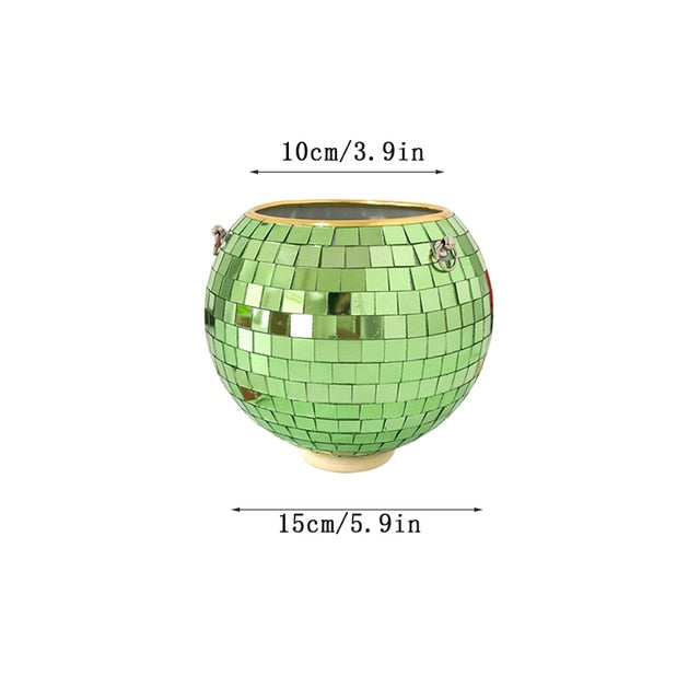 Disco Ball Flower Hanging Vase - Home Decor