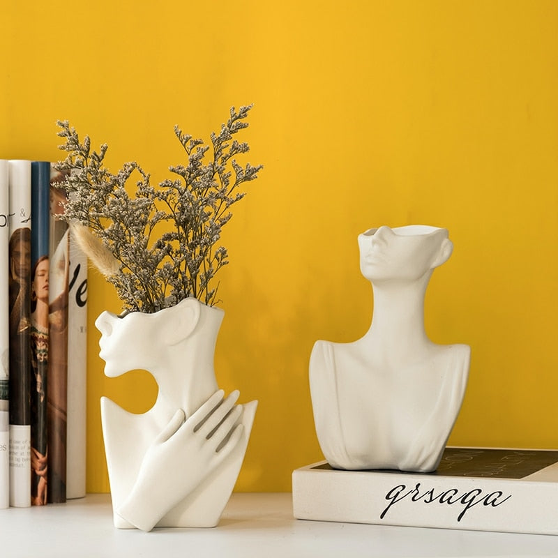 Woman Art Sculpture Ceramic Vases