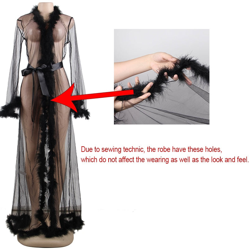 Respect My Position - Long Sheer Robe Lingerie