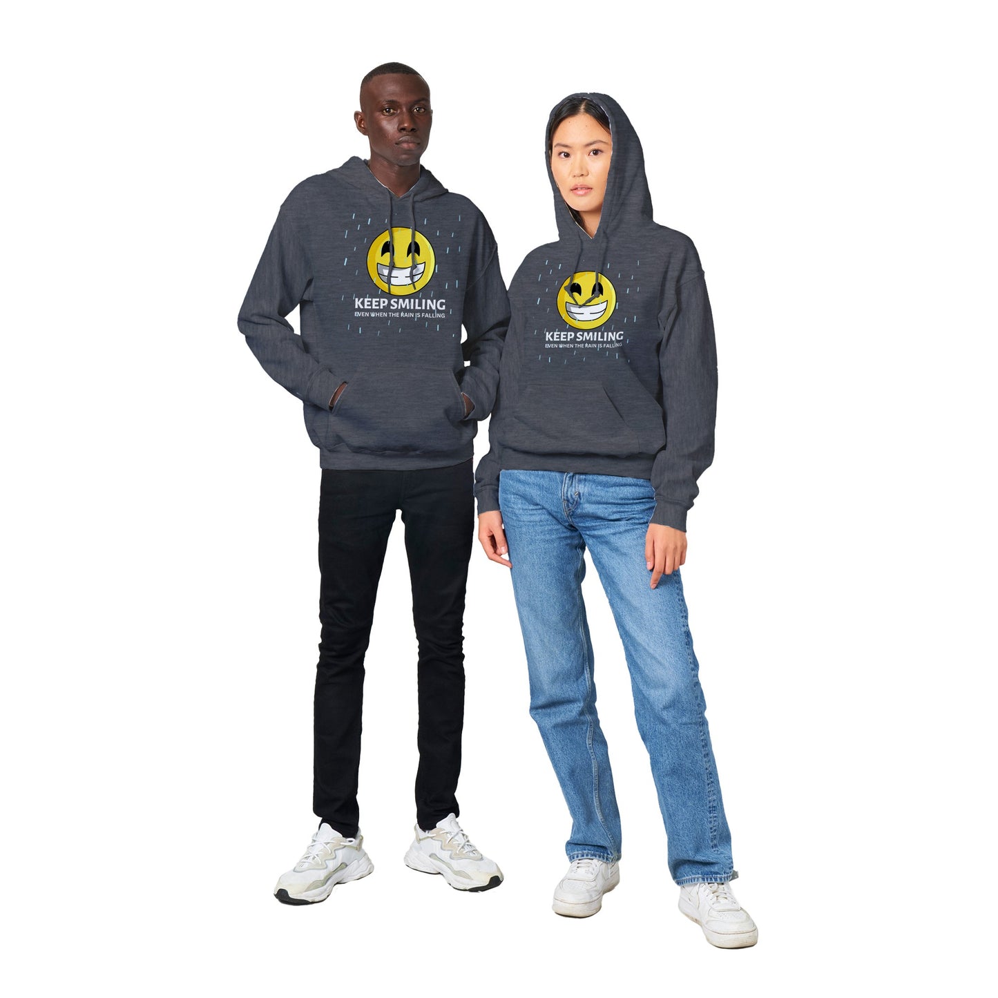 Inspirational Adult Pullover Hoodie: "Keep Smiling"- Fashion With Meaning