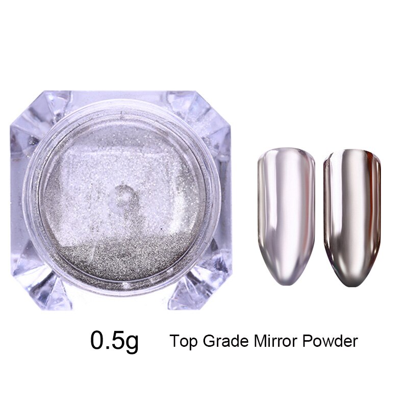 Mirror Nail Art Pigment Powder Nail Glitters Metallic Color Nail Art UV Gel Polishing Rose Gold Silver Decoration