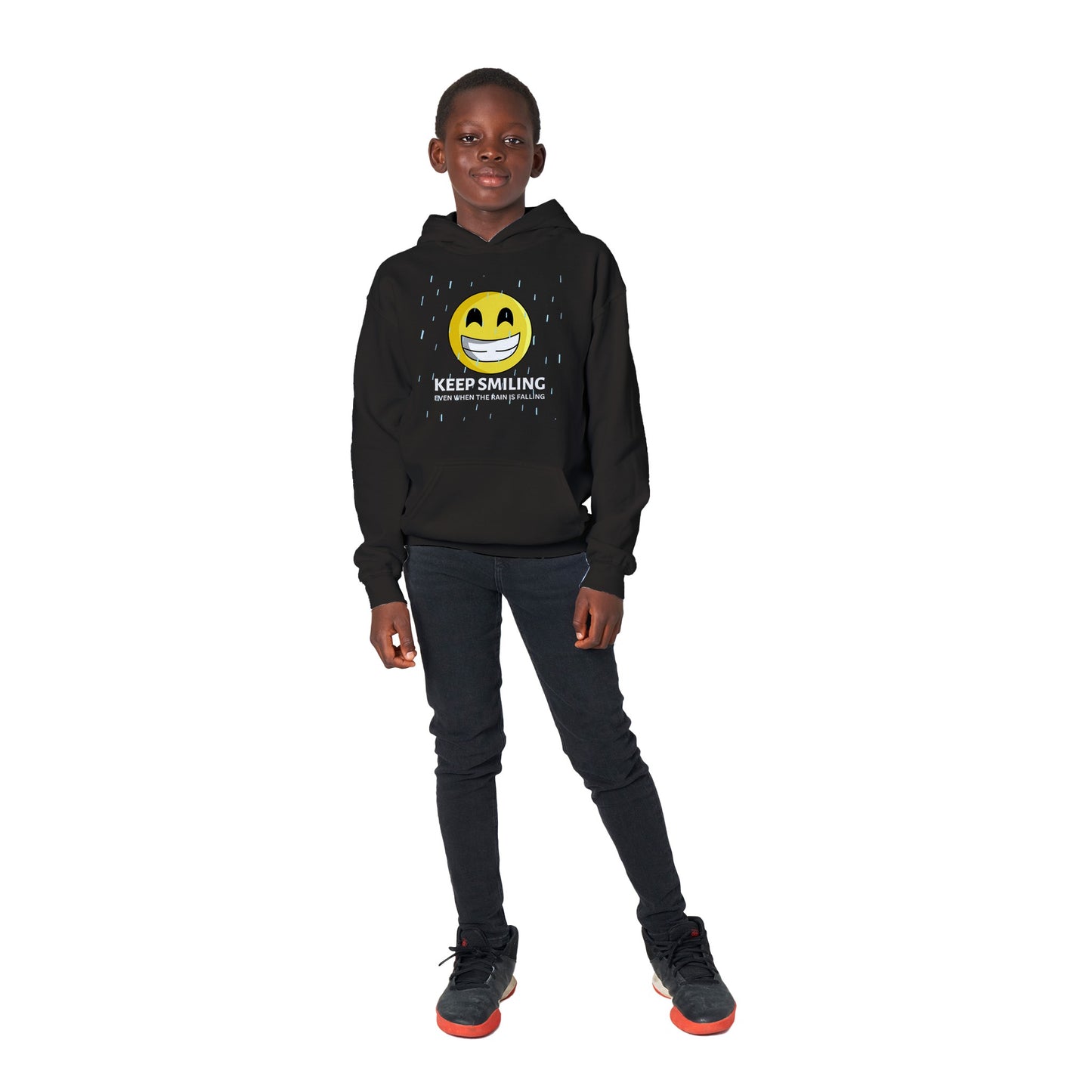 Inspirational kids Pullover Hoodie: "Keep Smiling"- Fashion With Meaning