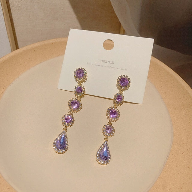 925 Winter Color Crystal Earrings