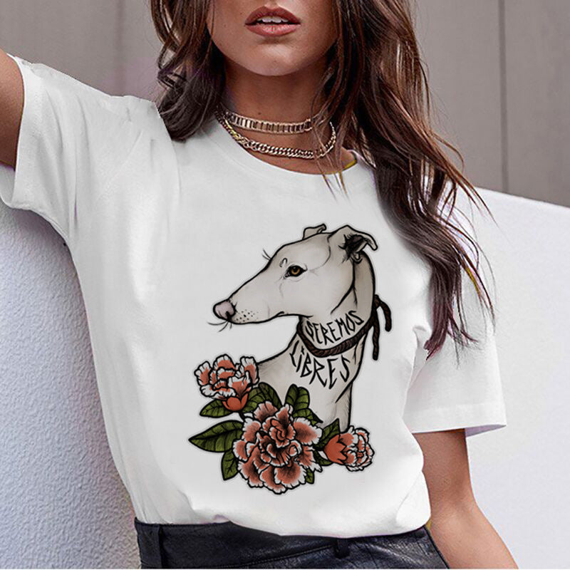 Kawaii Dog Digital Print T-shirt