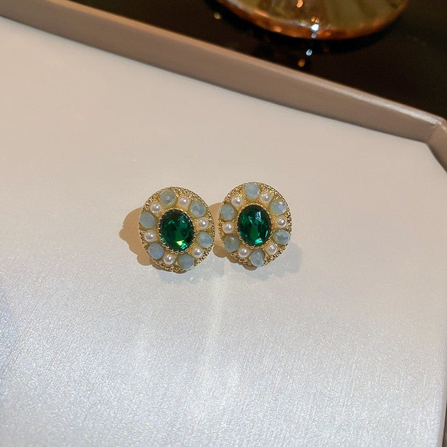 925 Winter Color Crystal Earrings