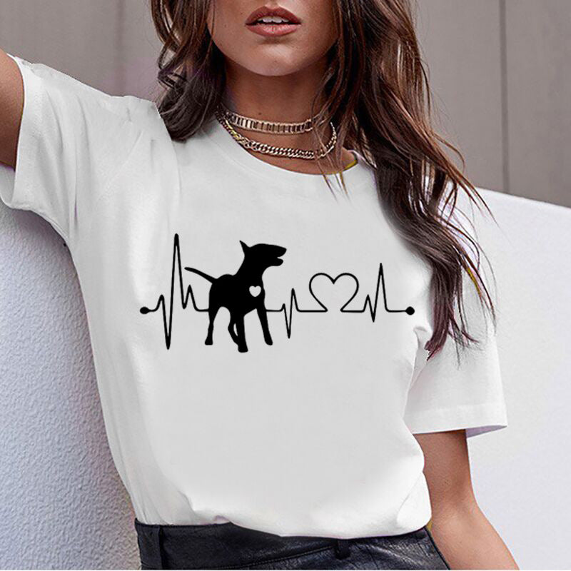 Kawaii Dog Digital Print T-shirt