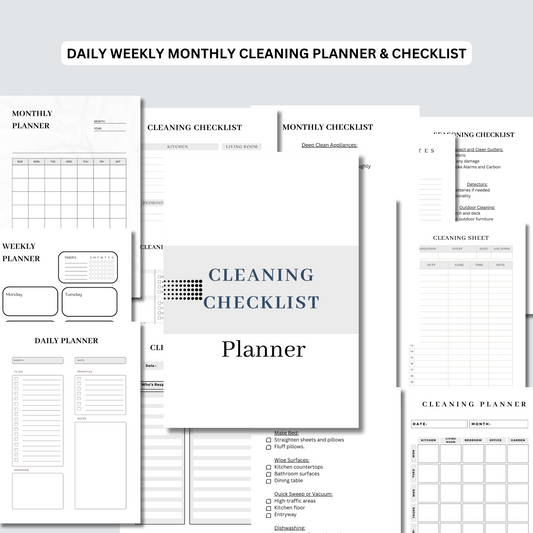 Minimalist Cleaning Checklist, Home Office Cleaning Schedule, Cleaning Planner, Cleaning Template