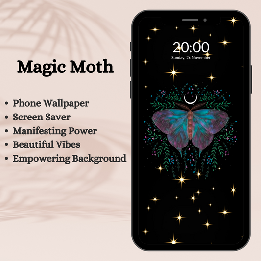 Magic Moth Phone Wallpaper - Digital Download