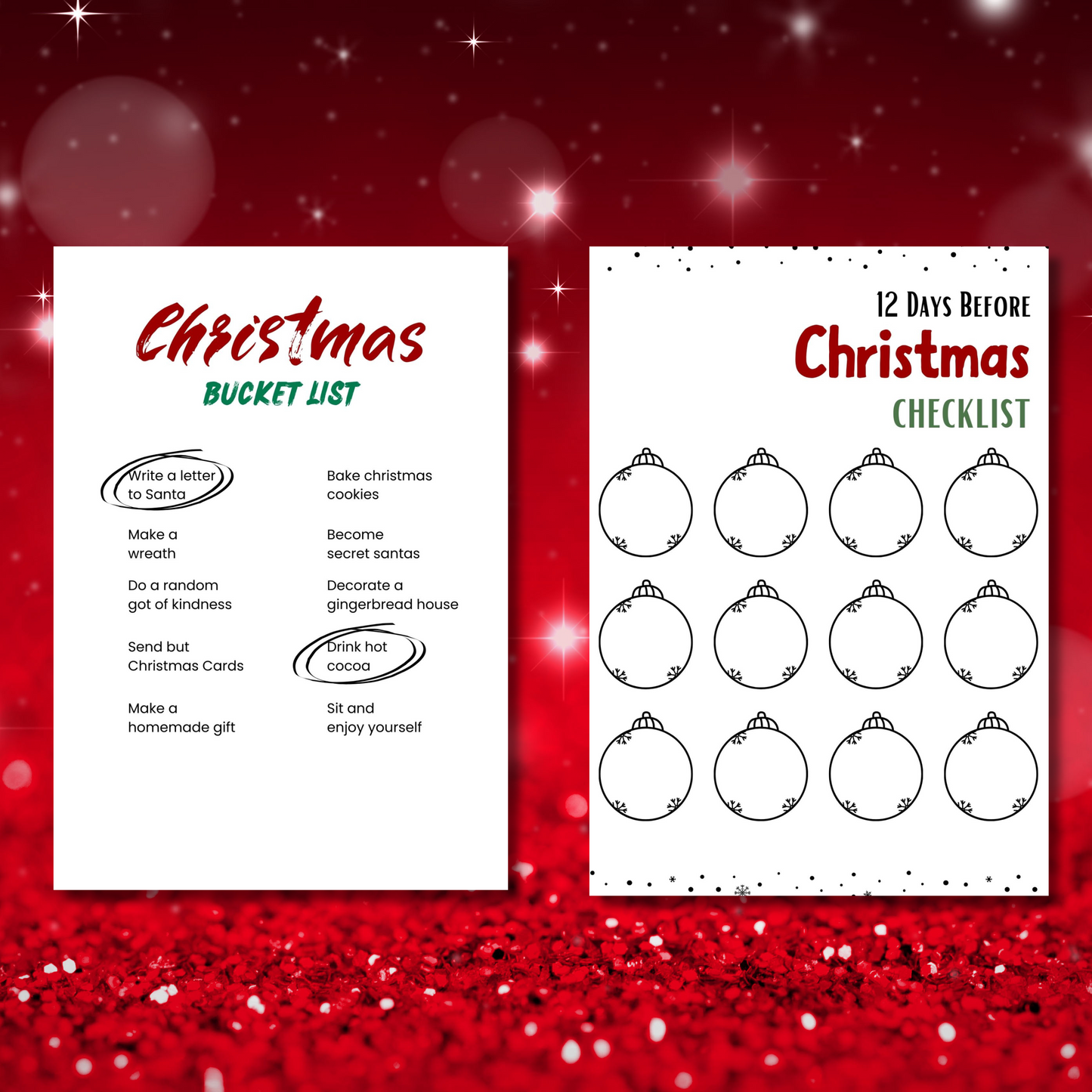 Minimalist Christmas Checklist, Christmas Preparation Template, Organiser, Digital Download