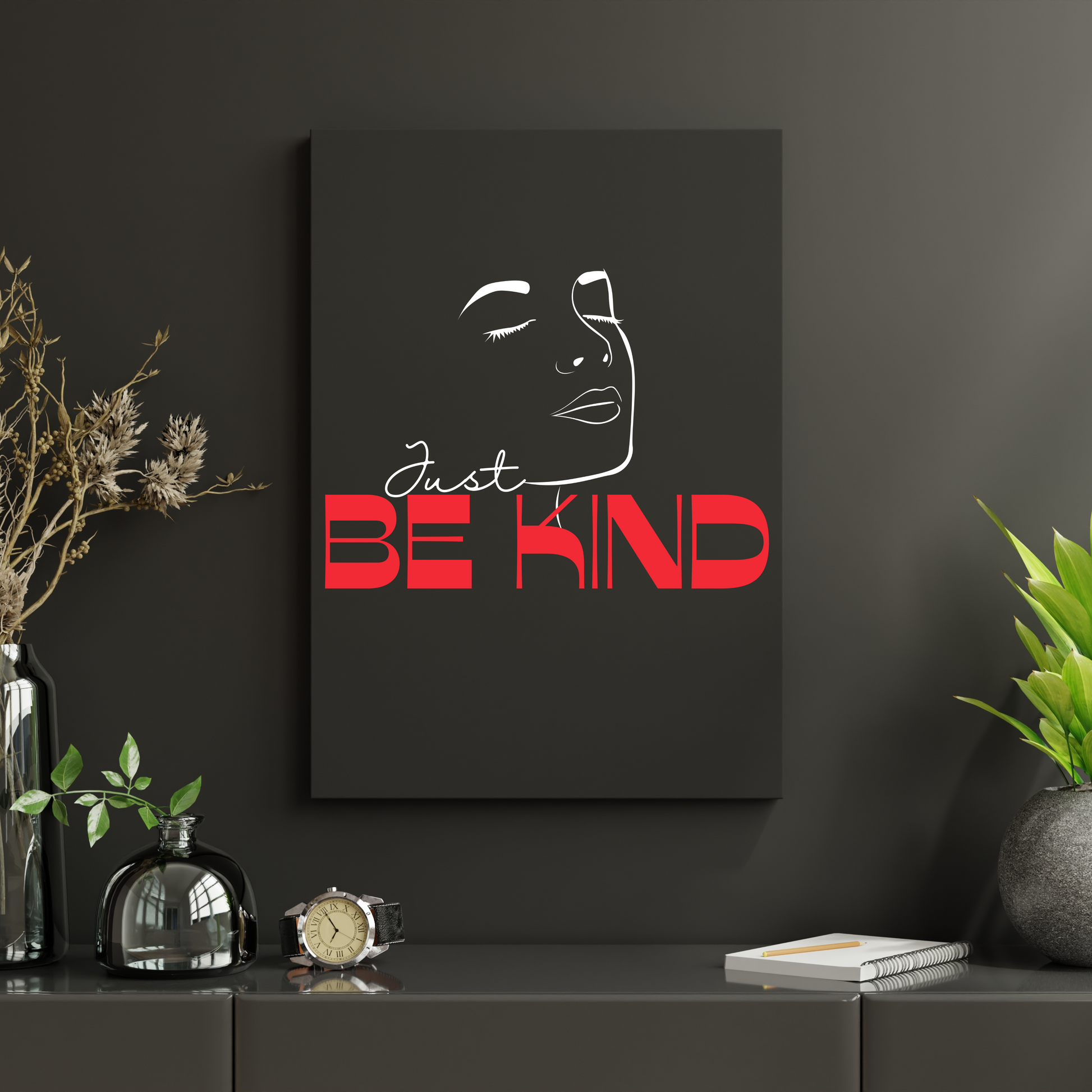 just be kind, inspirational art design, instant download