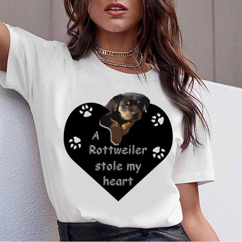 Kawaii Dog Digital Print T-shirt