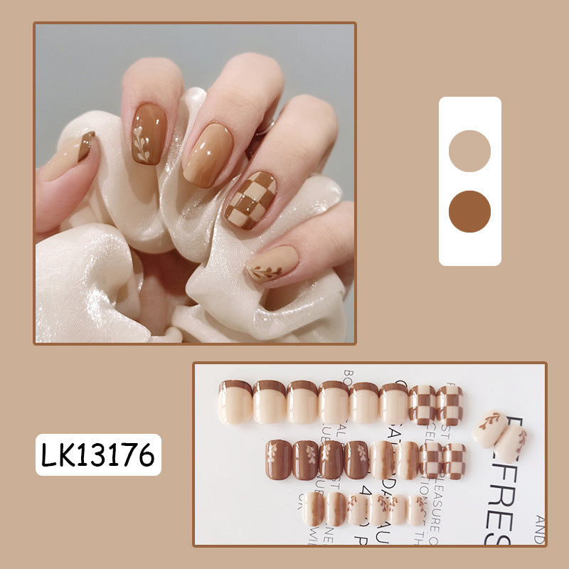 Nude Caramel Latte Pull Wearing Nail Nail Patch Nail 2023