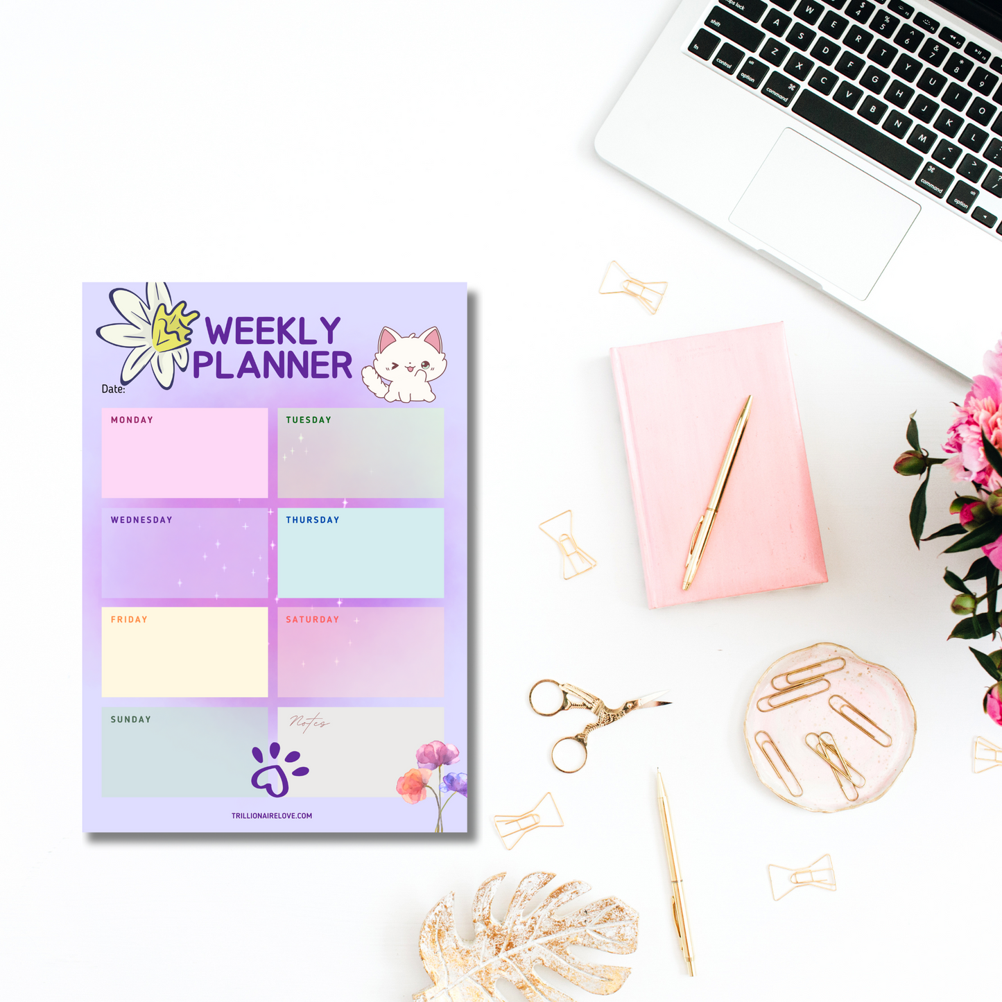 Cute Daily Planner Printable, Weekly Planner, Monthly Planner, A4 & A5