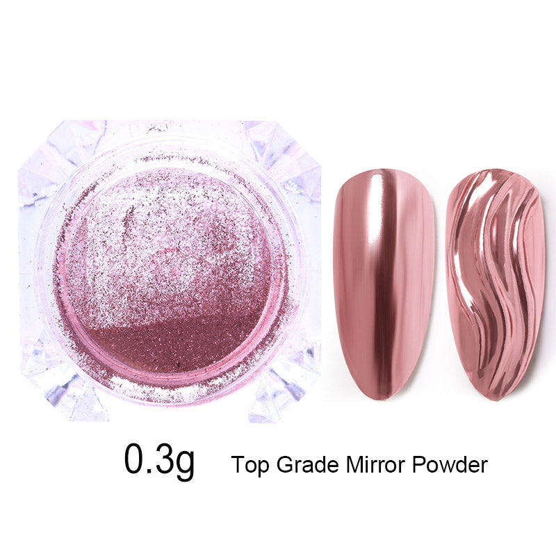 Mirror Nail Art Pigment Powder Nail Glitters Metallic Color Nail Art UV Gel Polishing Rose Gold Silver Decoration