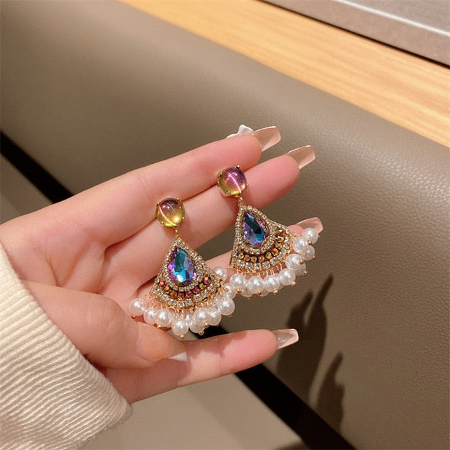 925 Winter Color Crystal Earrings