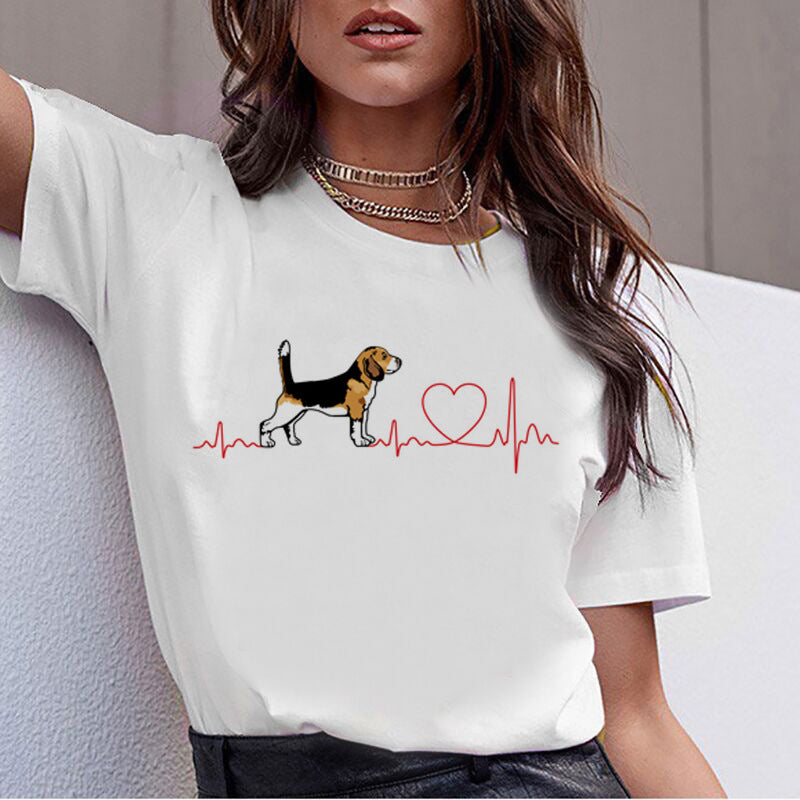 Kawaii Dog Digital Print T-shirt