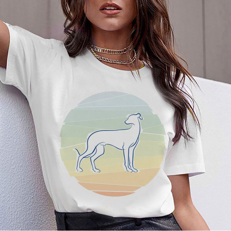 Kawaii Dog Digital Print T-shirt