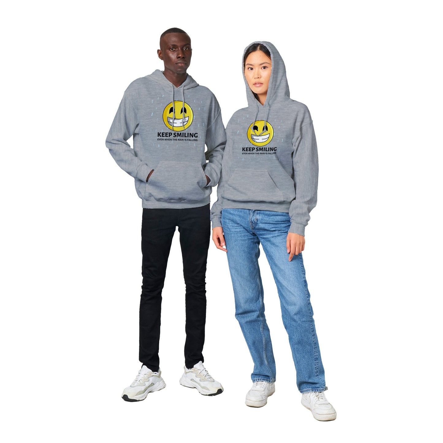 Inspirational Adult Pullover Hoodie: "Keep Smiling"- Fashion With Meaning