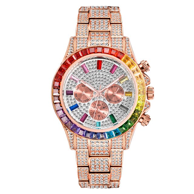 Crystal Rainbow Diamond Quartz Watch