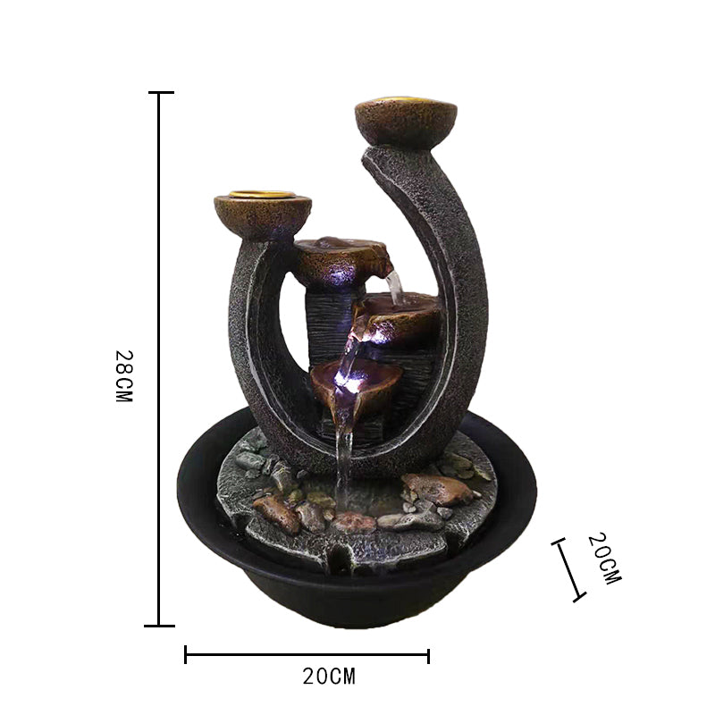 Simple Desktop Candle Water Fountain Decoration Office Home Living Room
