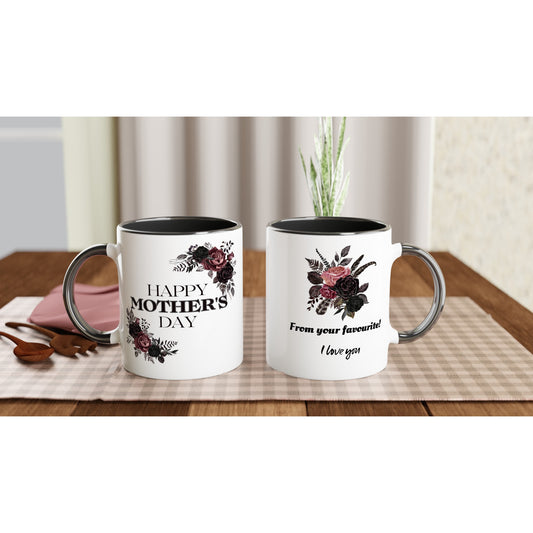 Happy Mother's Day Ceramic Mug with Colour Inside - Gift Idea From The Favourite one