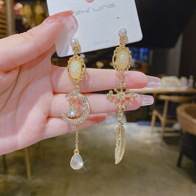 925 Winter Color Crystal Earrings