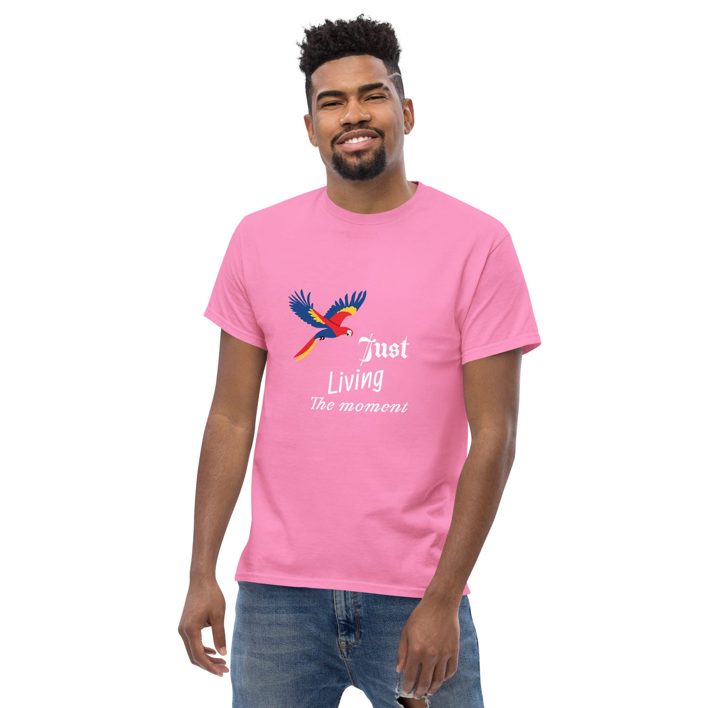 Inspirational Men's Tee, "Just Living The Moment", Fashion With Meaning