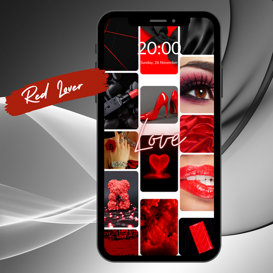 Red Passionate Palette: A Love-Inspired Phone Wallpaper- Digital Download
