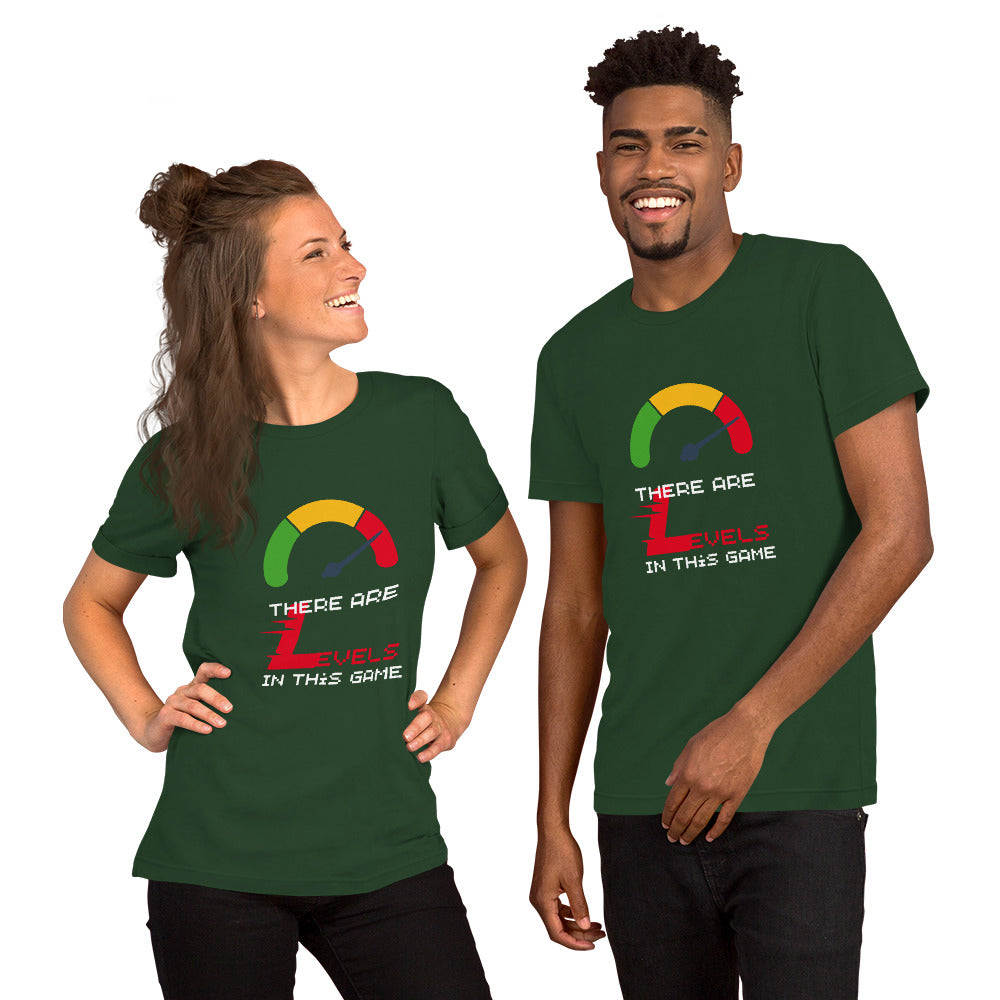 This t-shirt with the inspirational quote: "There are levels in this Game" is everything you've dreamed of and more, it makes you feel the Winner!  It feels soft and lightweight, with the right amount of stretch. It's comfortable and flattering for all.