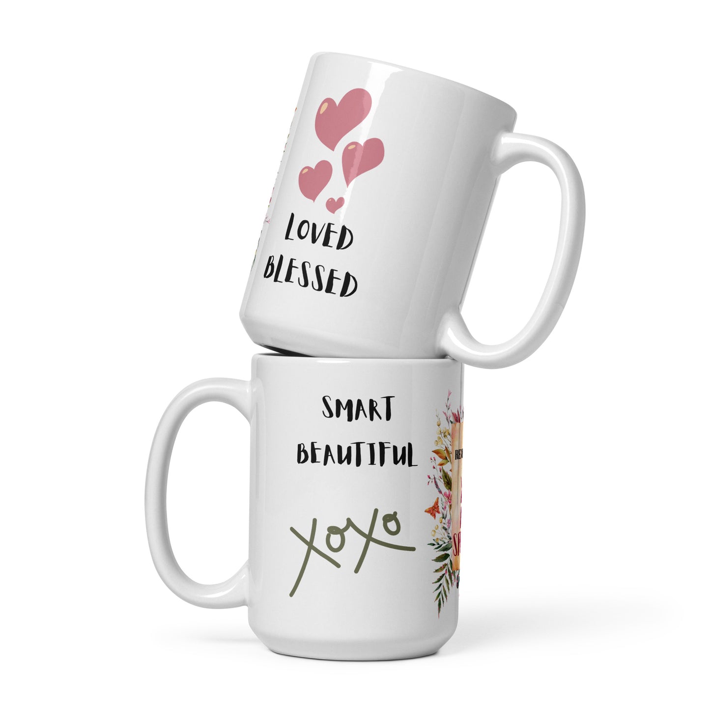 At its core, this mug carries a powerful positive affirmation that says, "Remember, You Are Special." Every sip from this mug is a reminder that the person you're gifting it to holds a unique and cherished place in your heart.  But that's not all; this mug is adorned with beautiful words that surround it, including "Loved," "Blessed," "Smart," and "Beautiful." It's like a warm embrace in a cup, reminding your loved one of all the incredible qualities that make them extraordinary.