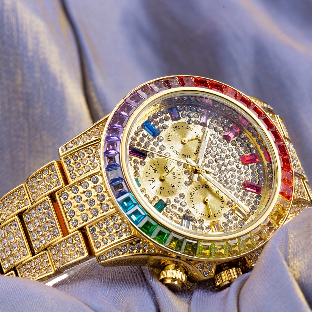 Crystal Rainbow Diamond Quartz Watch