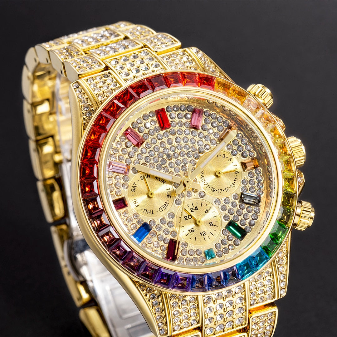 Crystal Rainbow Diamond Quartz Watch