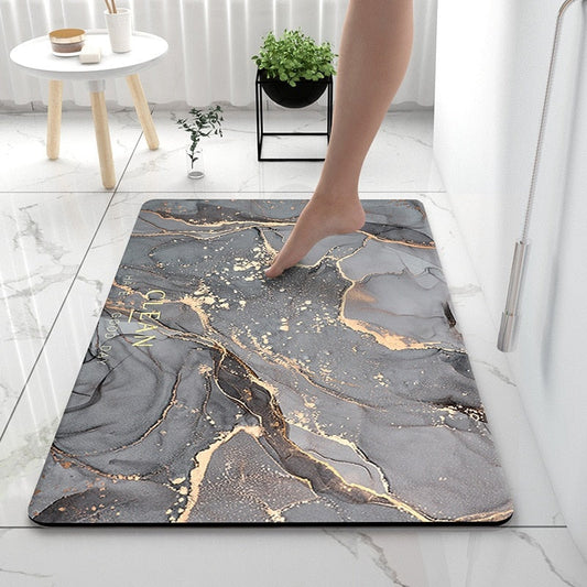 Gold Marble Effect Earth Non-slip Rubber Mat