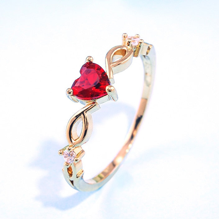 Huitan Simple Heart Ring